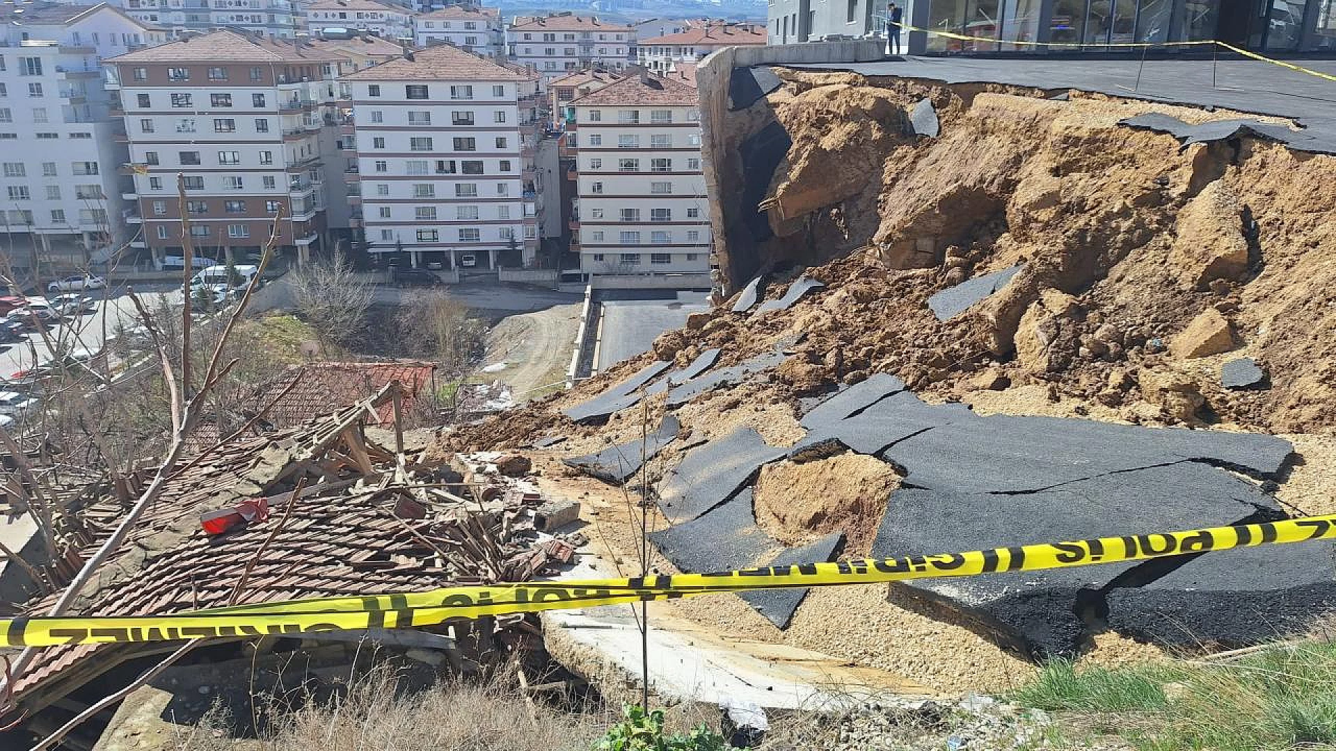 Ankara'da istinat duvarı çöktü